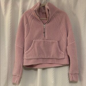 Lululemon Cozy Pink Tumbled Fleece Half Zip Pullover